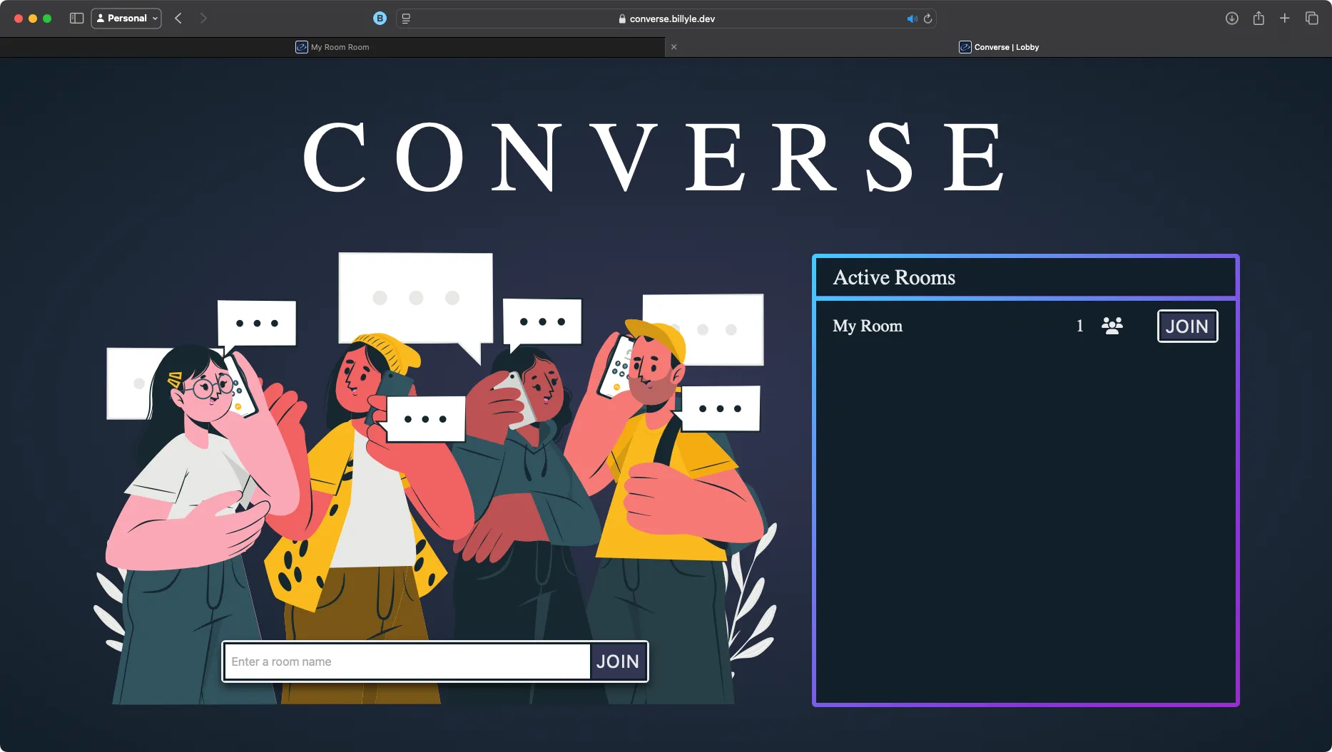 converse user 2 lobby